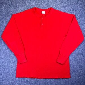 VTG LL Bean Shirt Mens LT Red Long Sleeve Henley River Driver Outdoors Wool USA